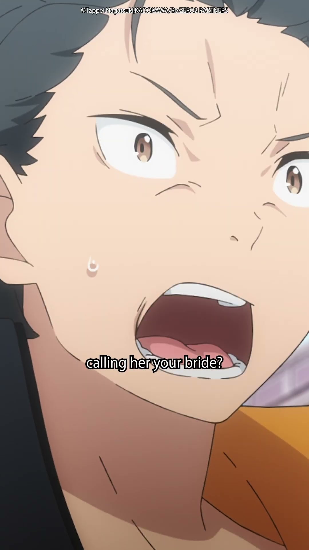 Who are you calling YOUR wife??? ? #rezero #rezeroseason3 #animemoments #newanime #subaru #emilia